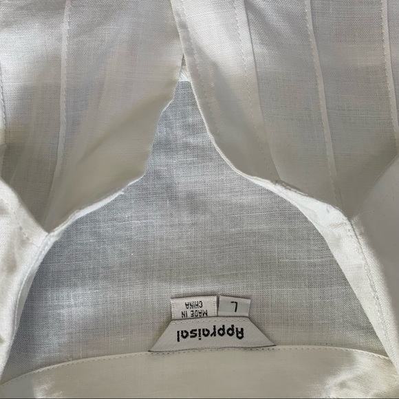 Appraisal button up linen white shirt size L - Picture 9 of 9